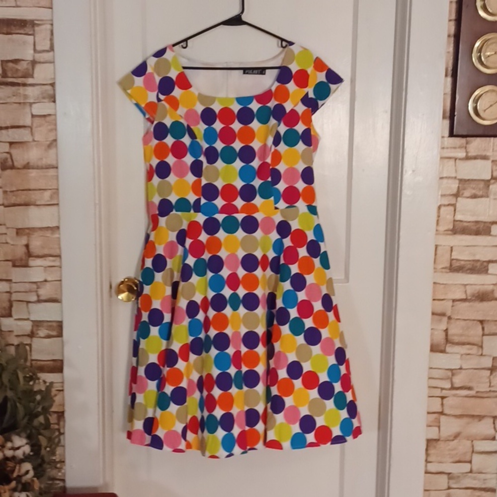 PUKAVT polka dot dress women's size 2xlarge